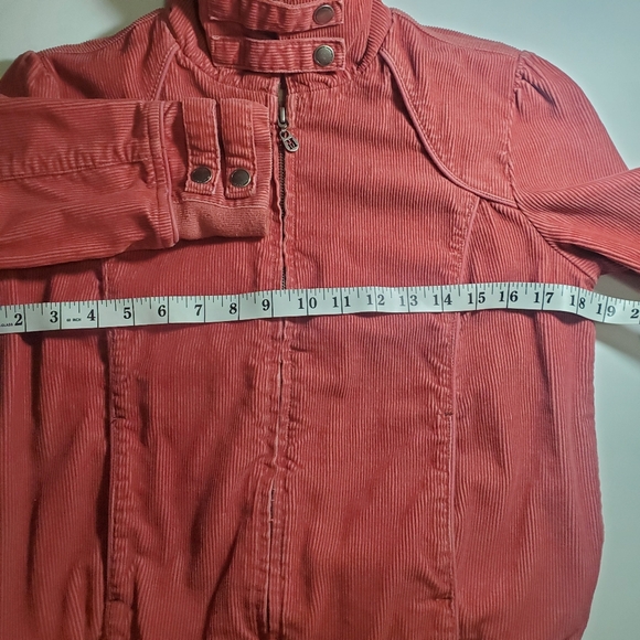 MOSSIMO SUPPLY CO. Corduroy Biker Style Jacket Coat Salmon Color Women's M - EUC - Picture 7 of 10